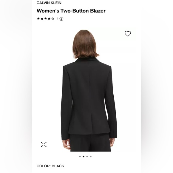 **New-Never Worn** Calvin Klein Black Two Button Blazer - Picture 7 of 7
